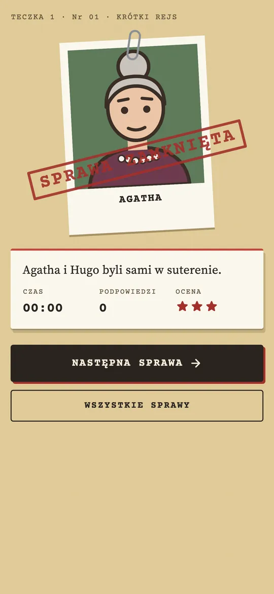 Zdjęcie sprawcy z pieczątką Sprawa zamknięta